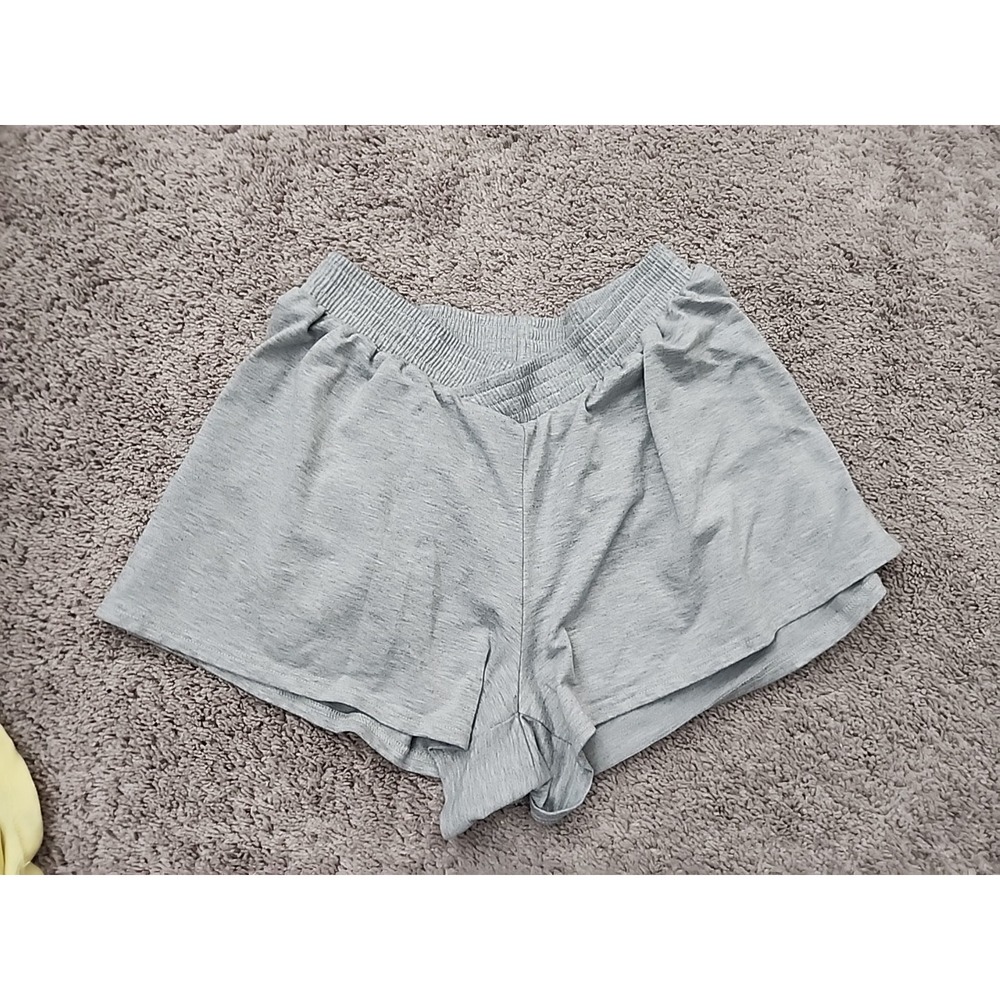 SheIn Curve Shorts Women 1XL Gray Crossover High Waist Sweat Loungewear
